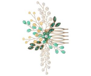 Homoyoyo Eleganter Braut haarkamm Gold mit Funkelnden Kristallen Dekoratives Haar accessoire für Hochzeit Handgefertigter Schmuck für Frauen Schlichter Brautschmuck für Besondere Anlässe