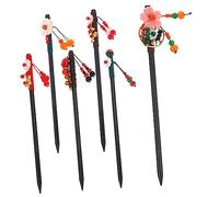 Homoyoyo Holz Haarstäbchen 18cm Quasten Haarstab Frauen Blume Haarschmuck Für Alltag Hochzeit Party 6 Stück