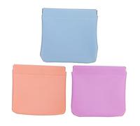 Homoyoyo Kompakte Kosmetiktasche 3 Stück aus Pu Leder mit Druckverschluss Kleine Handtasche für Lippenstift Kopfhörer Münzbeutel Leichte Reise Organizer