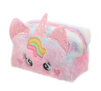 Homoyoyo Kosmetiktasche Einhorn Reise Kulturbeutel Plüschig Make-up-Tasche Organisierter Beutel Für Damen