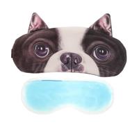 Homoyoyo Niedliche Tier Schlafmaske mit Eisbeutel Cartoon Hundemotiv Lichtblockierend und Bequem Verstellbar für Büro Reisen Nickerchen und Meditation