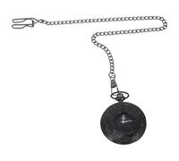 Homoyoyo Taschenuhr Vintage Schwarz mit Römischen Ziffern, Deckel, Kette | Metallgehäuse, Doppeltes Ziffernblatt mit Arabischen Zahlen, Retro Klassisch, Herren für Anzug und Cosplay