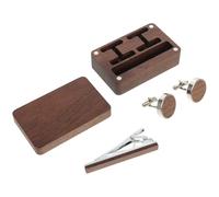 Homoyoyo Walnuss Holz Manschettenknöpfe Box Quadratisch mit Magnetischem Verschluss Multifunktional für Krawattenklammern und Schmuck Herren Reise Etui Elegante Aufbewahrung