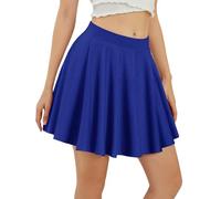 Homrain Frauen Basic Midi Rock Weihnachten A-Linie Skater Rock Stretchy Fließend Rock Hohe Taille Rock Royal Blue S