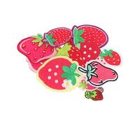 HOMSFOU 2 Sätze Teiliges Erdbeer Stickerei Patches Zum Aufbügeln Flexible Diy Kleidung Aufnäher Für Jacken Jeans Rucksäcke Und Taschen Strapazierfähig Und Vielseitig Für 12 Stück * 2