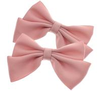 HOMSFOU 2 Stück Abnehmbare Schleifen Schuhclips in Rosa Elegante Schuhschnallen aus Stoff und Legierung Vielseitige Schuhverzierungen für Besondere Anlässe