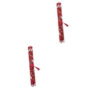 HOMSFOU 2 Stück Rolle Baumwollspeicherbeutel gehäkelte Tasche häkeln Tasche für Strickzubehör tragbar Haken Fall für Webnadeln Nadel-Organizer- für Stricknadeln Bambus