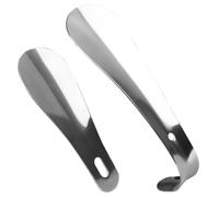 HOMSFOU 2 Stück Schuhanzieher aus Edelstahl Langlebiger Schuhlöffel mit Anti Rutsch Griff 10cm und 16cm Lang für Schuhe Stiefel und Seniorengebrauch