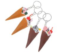 HOMSFOU 4 Stück Eiscreme Schlüsselanhänger aus Leichtem Pvc mit Karabinerverschluss Niedliche Taschen und Rucksackanhänger im Verspielten Design für Mädchen