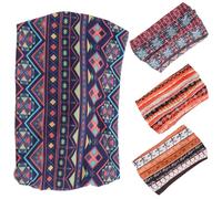 HOMSFOU 4 Stück pack Dünne Elastische Sportstirnbänder für Damen mit Breitem Bedrucktem Muster Dehnbar Bequem für Yoga Laufen und Outdoor Aktivitäten