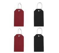 HOMSFOU 4 Stück Pu Gepäckanhänger mit Sichtschutzklappe Reisegepäck Id Etiketten aus Kunstleder für Geschäftsreisen Kofferanhänger in Schwarz und Weinrot