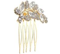HOMSFOU Brauthaarnadel Haarkamm aus Legierung mit Strasssteinen Damen Hochzeits Haaraccessoire Modischer Schmuck für Brautfrisur Goldfarben Langlebig und Vielseitig