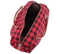 HOMSFOU Canvas Reisetasche Kariert 22 Zoll Vielseitige Wochenendtasche aus Verschleißfestem Material Praktische Hand und Umhängetasche für Reisen und Sport