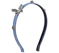 HOMSFOU Damen Haarband Schmetterlings Stirnband aus Denim Dehnbar Haarschonend Modisches Jeans Stirnband für Alltag Party und Hochzeit