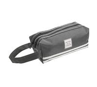 HOMSFOU Doppelter Oxford Federmäppchen mit Reißverschluss Große Kapazität Tragbar für Schule und Büro Tiefgrau zur Aufbewahrung von Schreibwaren