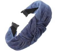 HOMSFOU Jeans Haarreif Damen Geknotetes Denim Stirnband Leichtes Haarband für Alltag Party und Make Up Komfortabler Kopfschmuck