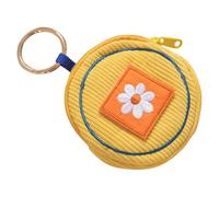 HOMSFOU Kleine Münzbeutel Damen mit Reißverschluss Schlüsselanhänger Etui aus Robustem Material Handliche Geldbörse mit Stickerei Vielseitiges Accessoire für Kleingeld und Alltag