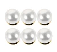 HOMSFOU Magnetische Perlen Broschenknöpfe 6 Stück Damen Anstecknadeln mit Starkem Magnetverschluss Stoffschonend ohne Nähen Weiße Kunstperlen Vielseitig für Hemden Schals und Kleider