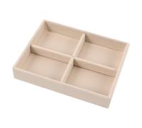 HOMSFOU Samt Schmucktablett mit 4 Fächern für Ringe Ohrringe und Armbänder Kompakte Aufbewahrungsbox für Schmuck im Haushalt für Damen und Reisen