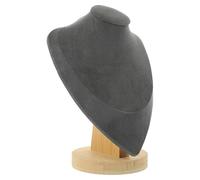 HOMSFOU Schmuckständer Büste aus Stabilem Material Mittlere Größe Grauer Halskettenhalter mit Kippsicherem Sockel für Schmuckpräsentation und Boutique Auslage