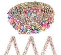 HOMSFOU Strassband mit Heißkleber Multifunktional Hitzebeständig Farbig 1 Meter zum Verzieren von Bekleidung und Schuhen Selbstgemacht Bastelmaterial für Besondere Feiern