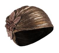 HOMSFOU Turbanhut Edler aus Goldgeprägtem Hot Stamping Stoff Damen sehr Leicht und Modisch als Kopfbedeckung für Innen und Außenbereich