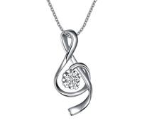 Homxi 18K White Gold Chain Necklace Women, Hollow Water Drop with 0.15ct Diamond, Pendant Necklace Silver for Women