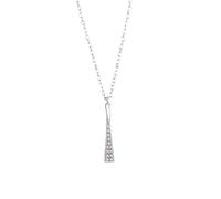 Homxi 18Kt White Gold Necklace Chain Women, Bar with Moissanite, Engagement Women Necklace Silver