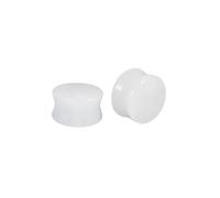 Homxi 2 Stück 22mm Plug Set,Stein Tunnel Ohr 7/8 inch Plugs Ohrringe Rund Ear Tunnel Set Weiß