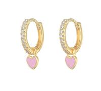 Homxi Creole Ohringe,Silber Ohrringe für Damen 925 Hoop mit Herz Zirkonia Creolen Damen Ohrringe Rosegold