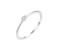 Homxi Damen Eheringe Ringe 585 Weißgold, Simple Solitäre Rund mit Diamant 0,04 Karat, Damen Ring Verlobung Silber, Größe 60 (19.1)