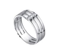 Homxi Damen Eheringe Ringe 9K Weißgold, Rund mit Diamant 0,1 Karat, Damen Ring Eheringe Verlobungsringe Silber, Gr. 52 (16.6)