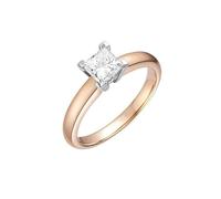 Homxi Damen Eheringe Roségold 750 Ringe, Solitär Quadrat mit Erstellter Diamant 1 Karat, Rosegold Eheringe und Verlobungsringe Damen Ringe, Größe 53 (16.9)