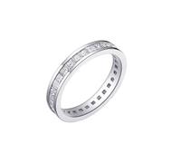 Homxi Damen Trauring Ring Weißgold 585, Ewigkeit Rund mit Erstellter Diamant 1,06 Karat, Damenring Verlobungsring Silber, Gr. 53 (16.9)