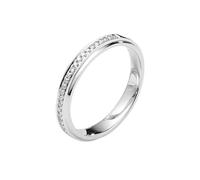 Homxi Damen Verlobungsring Ring Weißgold 9K, Einfache Rund mit Diamant 0,1 Karat, Damen Ring Silber Verlobungsring, Größe 62 (19.7)