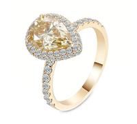 Homxi Damen Verlobungsringe Ringe Gold 18 K, Wassertropfen mit Moissanit 3 Karat, Damen Ringe Verlobungsring Ehering Gold, Größe 51 (16.2)