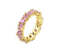 Homxi Eheringe 375 Gold Ring Damen, Marquise und Rund mit Kristall Rosa, Gold Eheringe Verlobung Damen Ring Größe 62 (19.7)