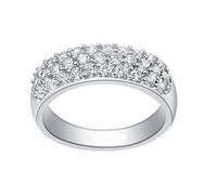 Homxi Eheringe Damenring 950 Platin, Rund mit Erstellter Diamant 1 Karat, Verlobung Ring Silber Frauen, Größe 52 (16.6)