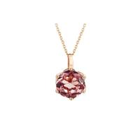 Homxi Frauen Halsketten Anhänger Roségold 375, 6 Zinken Rund mit Rubin 0,6 Karat, 40+5cm, Kette Anhänger Rosegold Damen