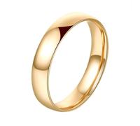 Homxi Herren Hochzeitsringe Ringe 18K Gelbgold, Einfach Poliert Rund, Gold Eheringe Verlobungsringe Herren Ringe, Gr. 62 (19.7)