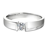 Homxi Hochzeitsringe 750 Ring Damen Weißgold, Solitäre Rund mit Diamant 0,1 Karat, Damenring Silber Verlobungsringe Damen, Gr. 65 (20.7)