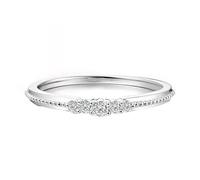 Homxi Hochzeitsringe 950 Platin Damen, Rund mit Diamant 0,1 Karat, Verlobungsringe Eheringe Damen Ring Silber, Gr. 52 (16.6)