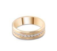 Homxi Hochzeitsringe Herren Ringe Gold 18K, Rund mit Moissanit, Gold Verlobungsringe Herren, Gr. 67 (21.3)