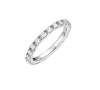 Homxi Hochzeitsringe Weißgold 9 Karat Damen, Ewigkeit Rund mit Erstellter Diamant 1 Karat, Damen Ringe Verlobung Silber, Größe 47 (15.0)
