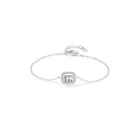 Homxi Kette Armband Weißgold 585 14K Damen, Kette mit Rechteck und Erstellter Diamant 0,6 Karat, Verstellbare Länge 18 CM + 5 CM, Silber Armband Damen