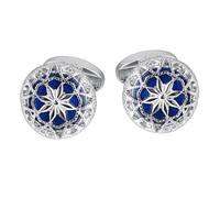 Homxi Manschettenknöpfen Elegant Herren Blau, Blumen, Kupfer, Manschettenknöpfe Hochzeit für Herren