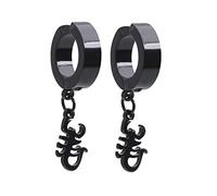 Homxi Ohrclips Ohrringe Damen Herren,Edelstahl Ohrstecker Rose Schwarz Hoop mit Skorpion Clip On Ohrringe Stil 5