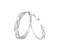 Homxi Paarring Verstellbar 925 Silber, Herz mit Zirkonia, Silber Ringe Damen