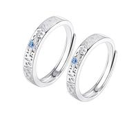 Homxi Paarring Verstellbar 925er Silber, Stern mit Zirkonia, Trauringe Set Silber