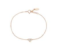 Homxi Roségold Kette Armband 14 K für Damen, Herz mit Diamant, Verstellbare Länge 17 CM + 5 CM, Armband Rosegold Damen